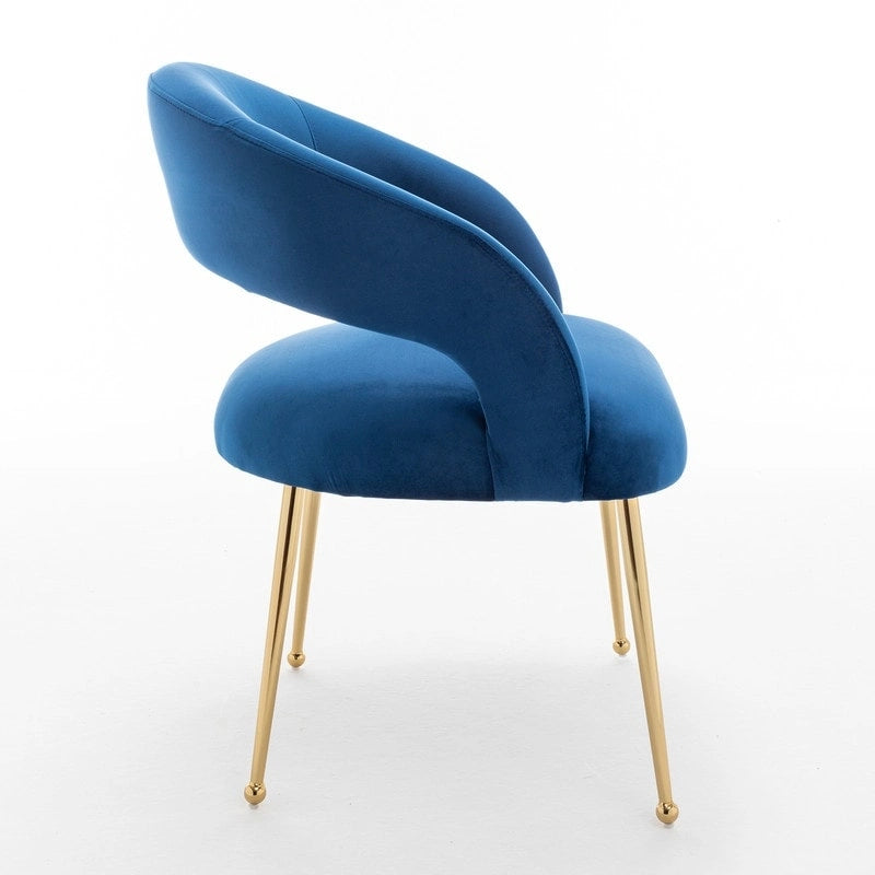 SEYNAR Chaises de salle à manger modernes du milieu du siècle en velours rembourrées à dossier ouvert, lot de 4