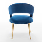 SEYNAR Chaises de salle à manger modernes du milieu du siècle en velours rembourrées à dossier ouvert, lot de 4