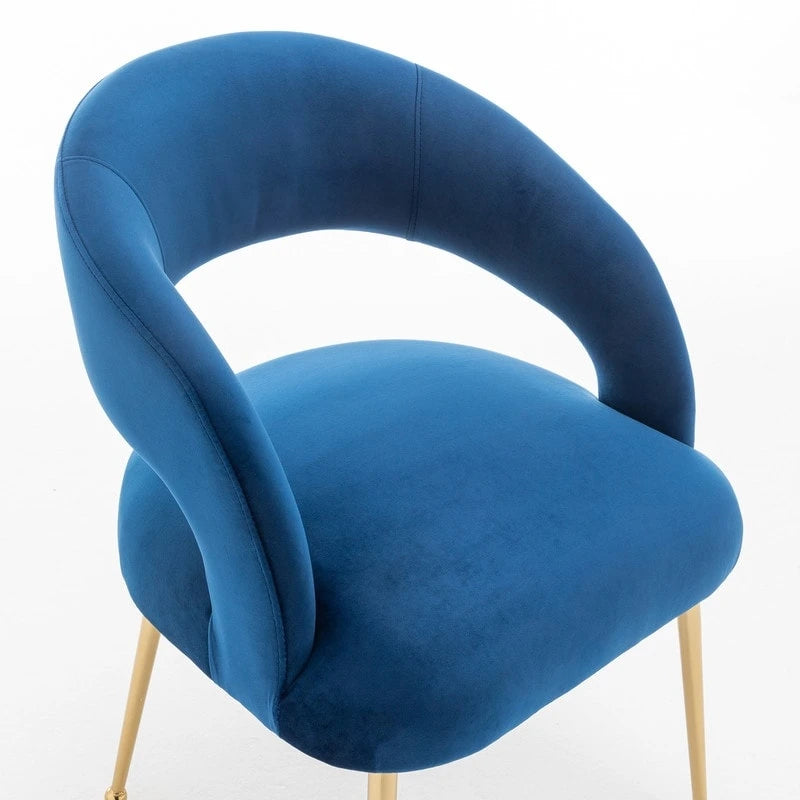 SEYNAR Chaises de salle à manger modernes du milieu du siècle en velours rembourrées à dossier ouvert, lot de 4