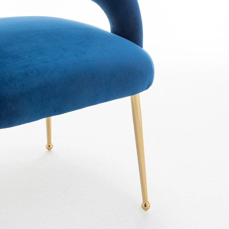 SEYNAR Chaises de salle à manger modernes du milieu du siècle en velours rembourrées à dossier ouvert, lot de 4