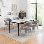 SEYNAR Chaises de salle à manger modernes du milieu du siècle en velours rembourrées à dossier ouvert, lot de 4