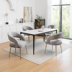 SEYNAR Chaises de salle à manger modernes du milieu du siècle en velours rembourrées à dossier ouvert, lot de 4