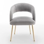 SEYNAR Chaises de salle à manger modernes du milieu du siècle en velours rembourrées à dossier ouvert, lot de 4