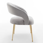 SEYNAR Chaises de salle à manger modernes du milieu du siècle en velours rembourrées à dossier ouvert, lot de 4
