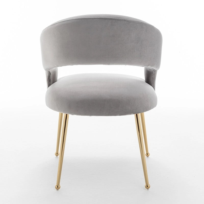 SEYNAR Chaises de salle à manger modernes du milieu du siècle en velours rembourrées à dossier ouvert, lot de 4