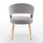 SEYNAR Chaises de salle à manger modernes du milieu du siècle en velours rembourrées à dossier ouvert, lot de 4