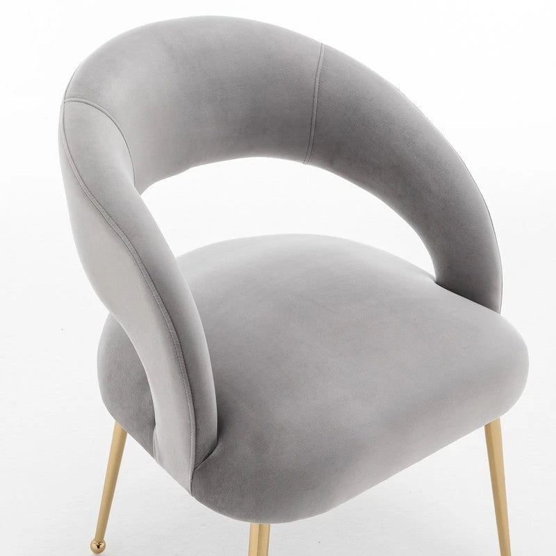 SEYNAR Chaises de salle à manger modernes du milieu du siècle en velours rembourrées à dossier ouvert, lot de 4