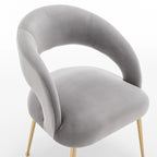 SEYNAR Chaises de salle à manger modernes du milieu du siècle en velours rembourrées à dossier ouvert, lot de 4