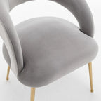 SEYNAR Chaises de salle à manger modernes du milieu du siècle en velours rembourrées à dossier ouvert, lot de 4