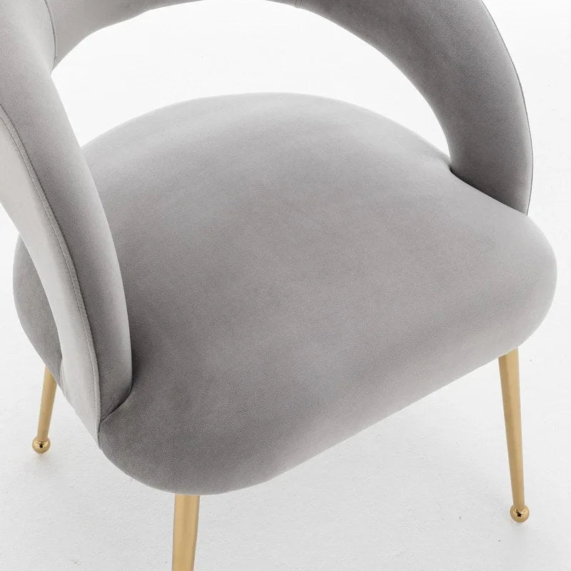 SEYNAR Chaises de salle à manger modernes du milieu du siècle en velours rembourrées à dossier ouvert, lot de 4