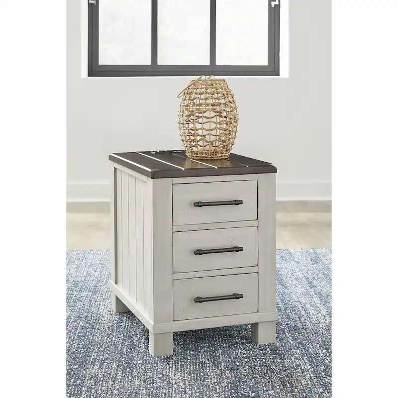 Signature Design by Ashley Darborn Gray/Brown Chairside End Table - 17.75W x 24D x 24H