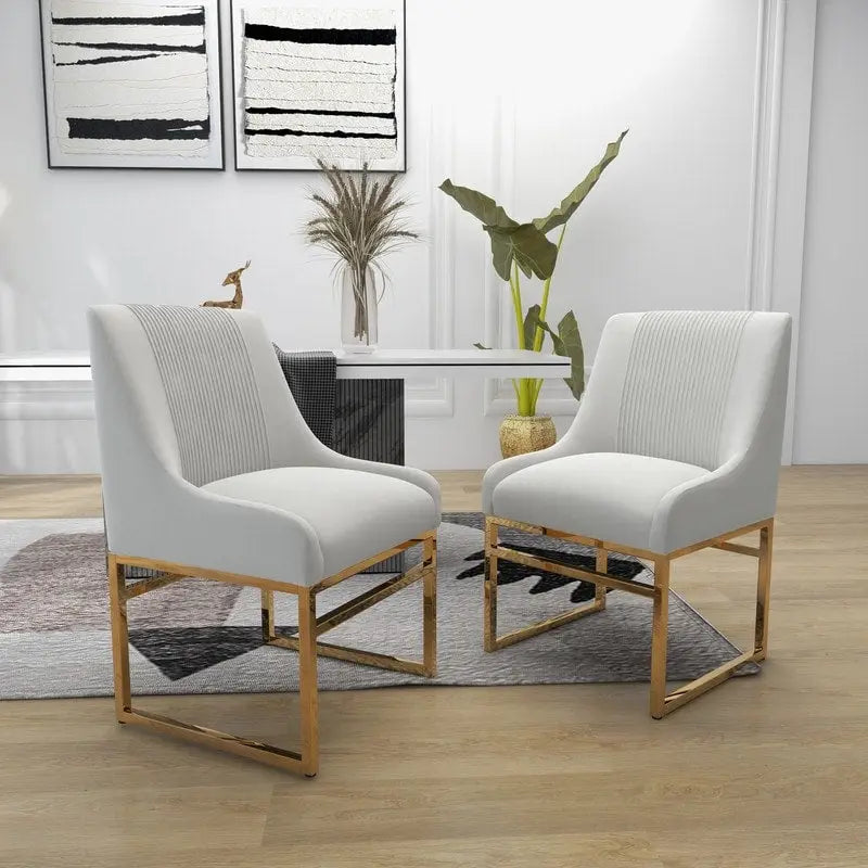 Chaise de salle à manger SEYNAR Contempoary en velours avec pieds en métal, lot de 8