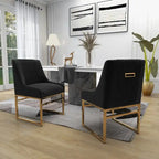 Chaise de salle à manger SEYNAR Contempoary en velours avec pieds en métal, lot de 8
