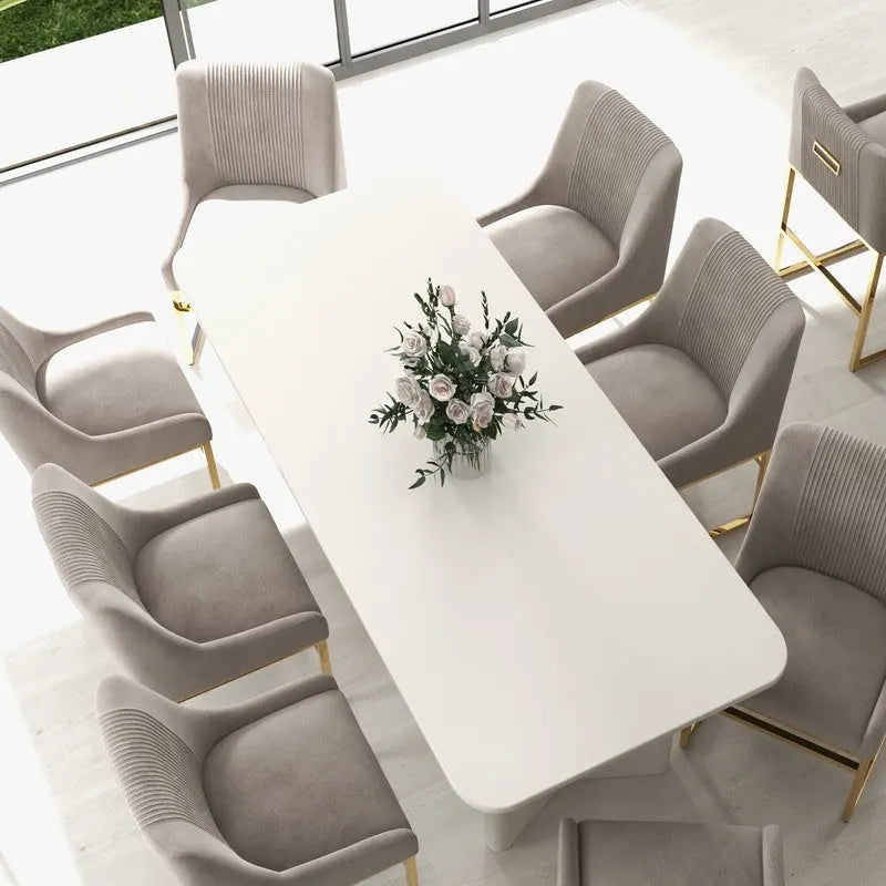 Chaise de salle à manger SEYNAR Contempoary en velours avec pieds en métal, lot de 8