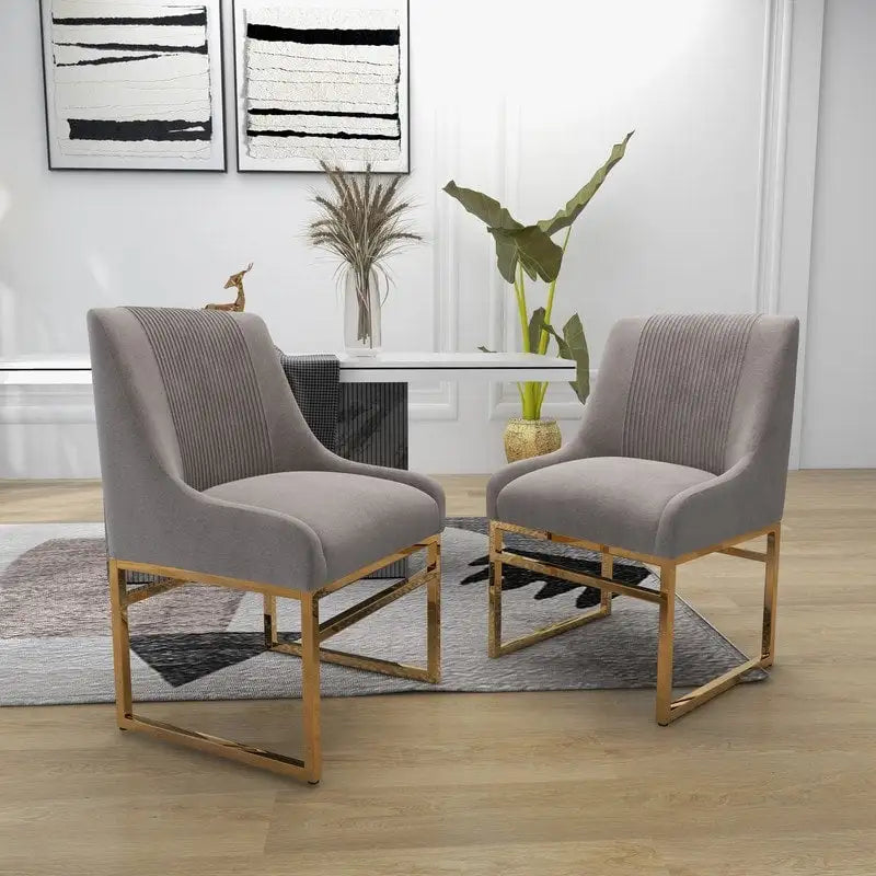 Chaise de salle à manger SEYNAR Contempoary en velours avec pieds en métal, lot de 8