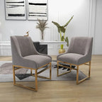 Chaise de salle à manger SEYNAR Contempoary en velours avec pieds en métal, lot de 8