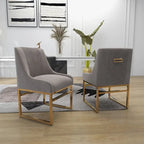 Chaise de salle à manger SEYNAR Contempoary en velours avec pieds en métal, lot de 8