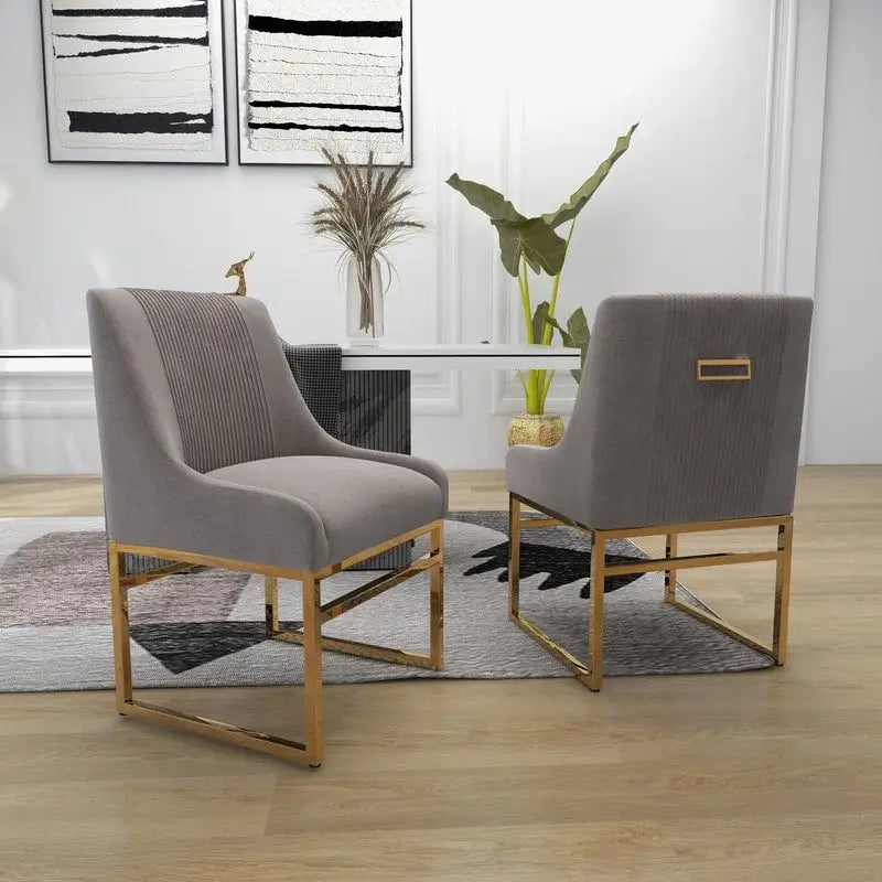 Chaise de salle à manger SEYNAR Contempoary en velours avec pieds en métal, lot de 8