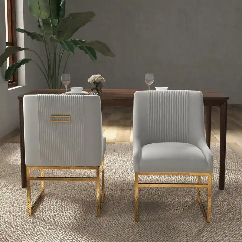 Chaise de salle à manger SEYNAR Contempoary en velours avec pieds en métal, lot de 8