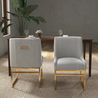 Chaise de salle à manger SEYNAR Contempoary en velours avec pieds en métal, lot de 8