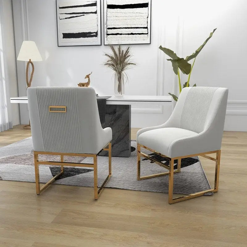 Chaise de salle à manger SEYNAR Contempoary en velours avec pieds en métal, lot de 8