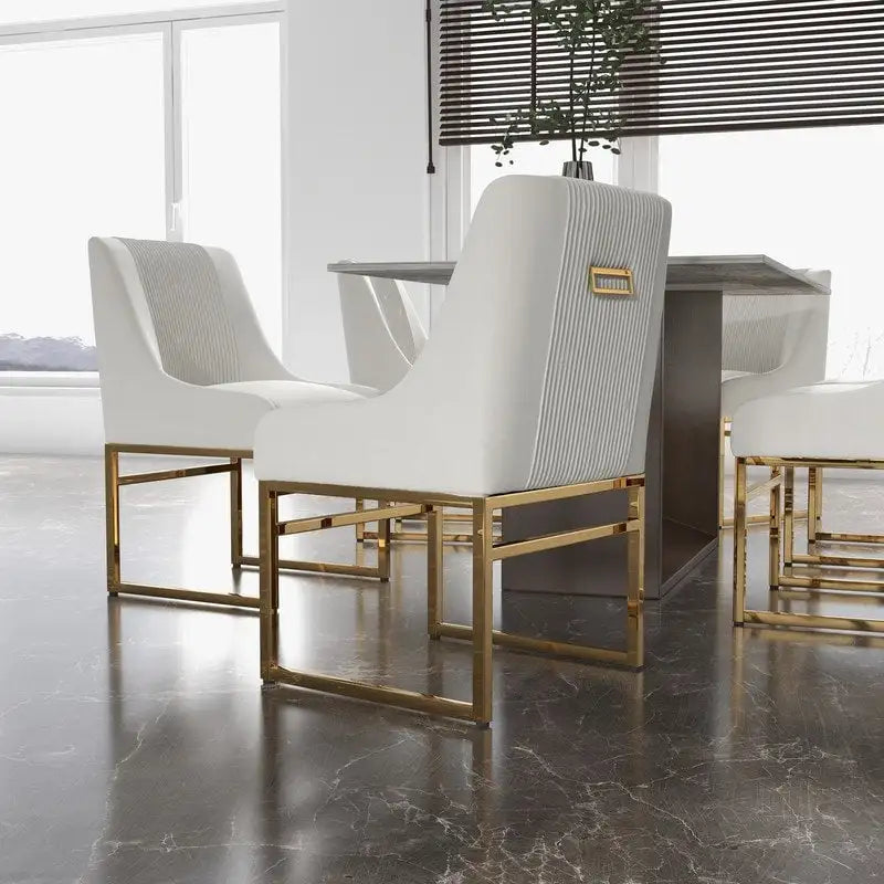 Chaise de salle à manger SEYNAR Contempoary en velours avec pieds en métal, lot de 8