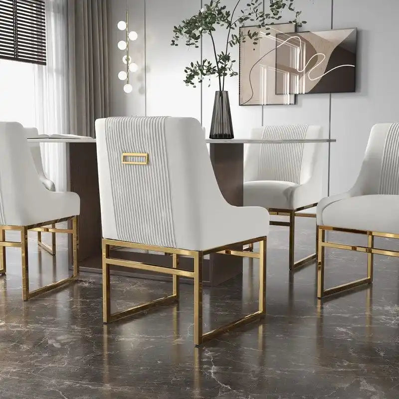 Chaise de salle à manger SEYNAR Contempoary en velours avec pieds en métal, lot de 8