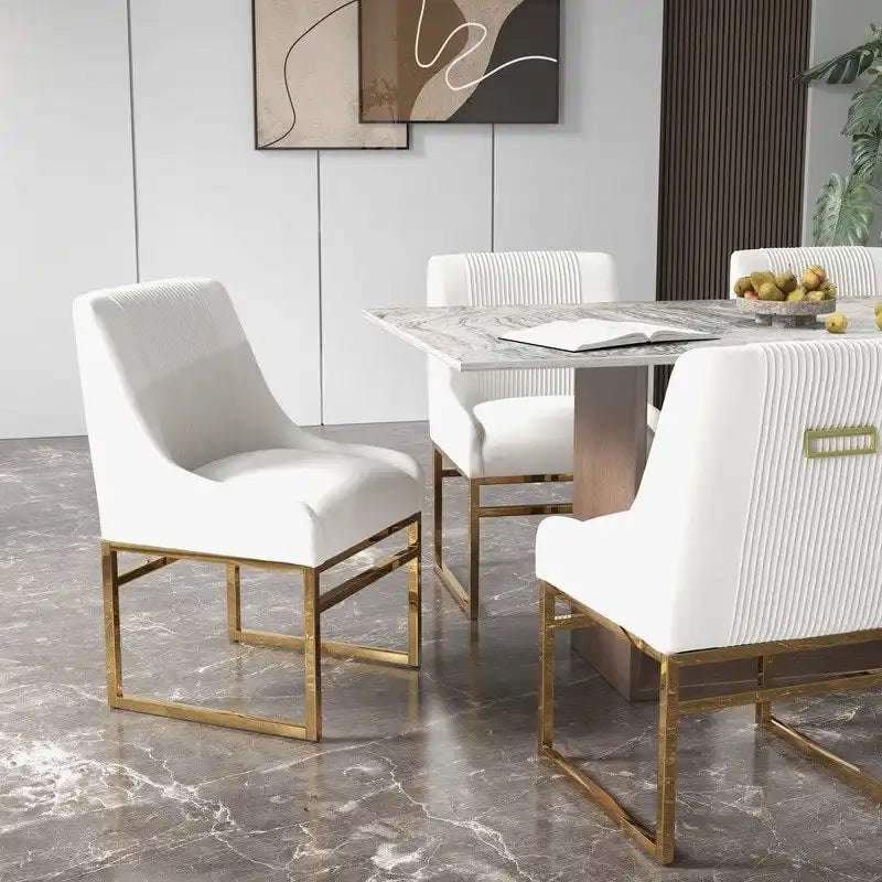 Chaise de salle à manger SEYNAR Contempoary en velours avec pieds en métal, lot de 8
