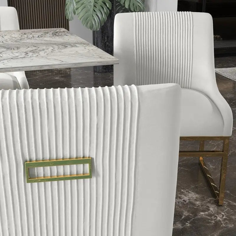 Chaise de salle à manger SEYNAR Contempoary en velours avec pieds en métal, lot de 8