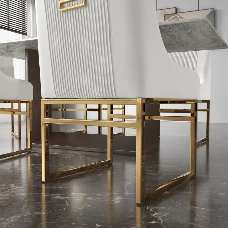 Chaise de salle à manger SEYNAR Contempoary en velours avec pieds en métal, lot de 8
