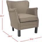 Fauteuil club Corie de SAFAVIEH, marron - 26,6 x 28,9 x 29,3 - 27Lx29Px29H