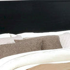 Lit King Size Californie en bois avec tête de lit à panneaux, noir