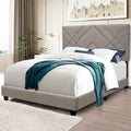 Cadre de Lit Ajustable Capitonnée Grand Lit Résistant Aux Taches Se Nettoie Facilement D'un Simple Coup De Chiffon Design Simple Conviens À Toutes Les Pièces