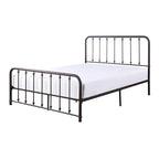 Lit métallique Ken King Size, accents boule sur lattes verticales, bronze antique