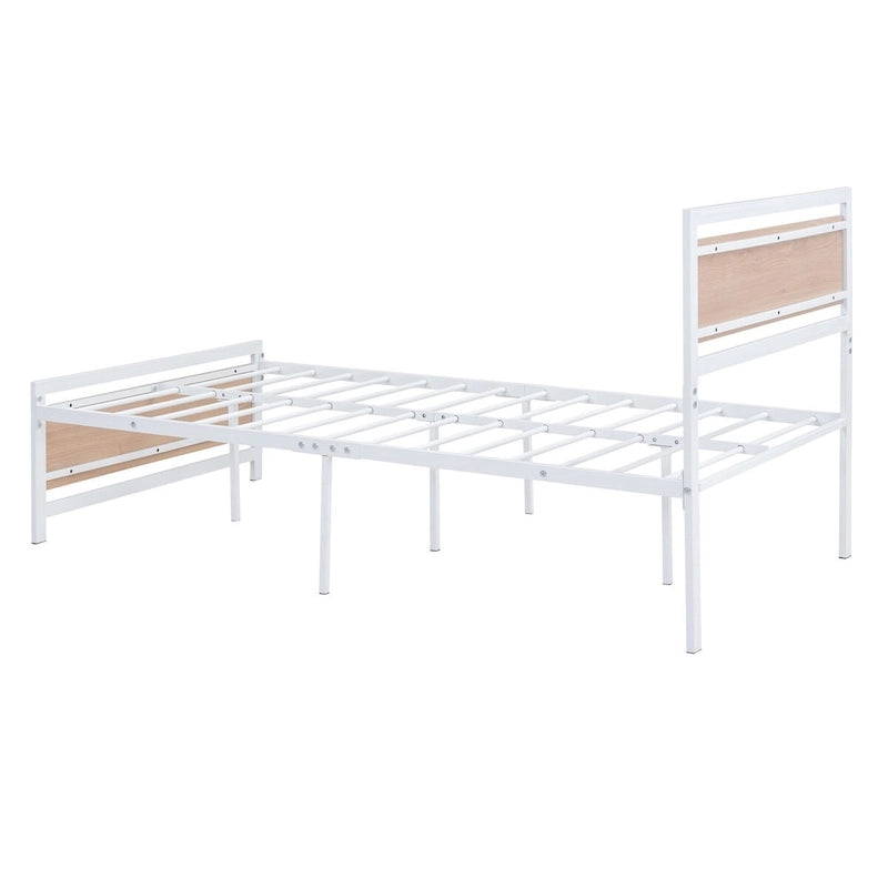 Lit plateforme double Roomfitters, cadre de lit en métal et bois avec tête et pied de lit