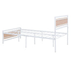 Lit plateforme double Roomfitters, cadre de lit en métal et bois avec tête et pied de lit