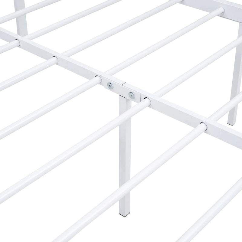 Lit plateforme double Roomfitters, cadre de lit en métal et bois avec tête et pied de lit