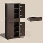 Meuble de rangement pour garde-manger de cuisine 71", buffet de rangement, meuble de rangement de cuisine autonome avec 4 étagères réglables