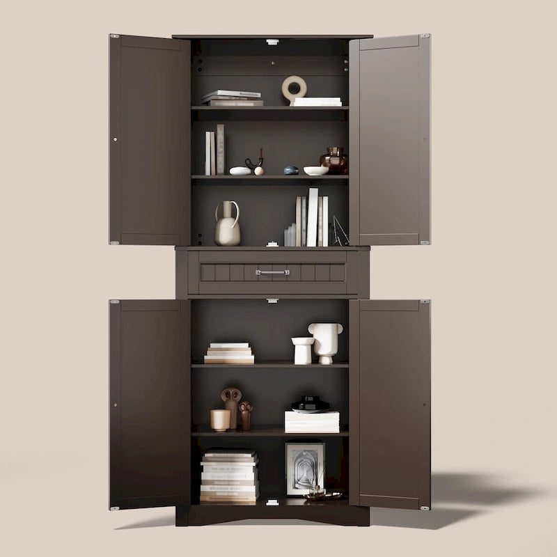 Meuble de rangement pour garde-manger de cuisine 71", buffet de rangement, meuble de rangement de cuisine autonome avec 4 étagères réglables
