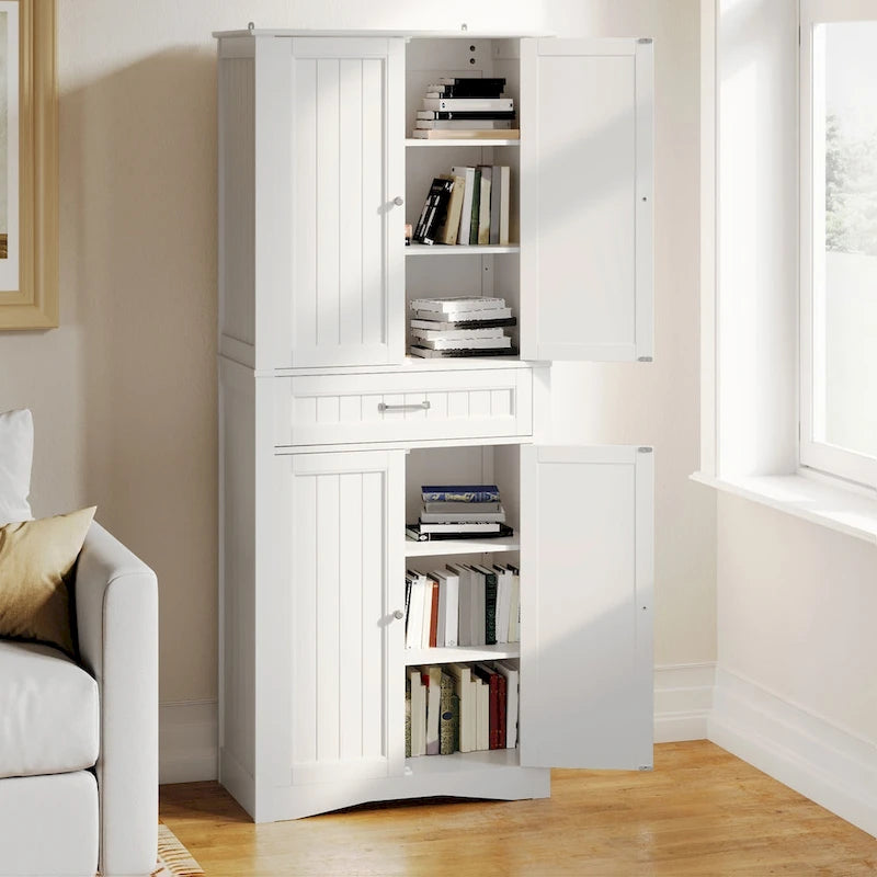 Meuble de rangement pour garde-manger de cuisine 71", buffet de rangement, meuble de rangement de cuisine autonome avec 4 étagères réglables