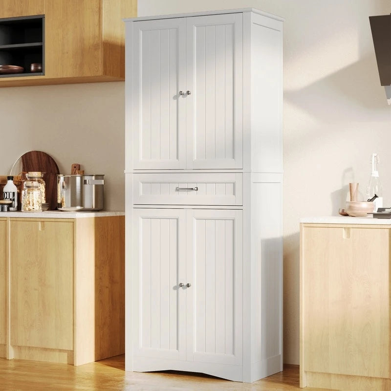 Meuble de rangement pour garde-manger de cuisine 71", buffet de rangement, meuble de rangement de cuisine autonome avec 4 étagères réglables