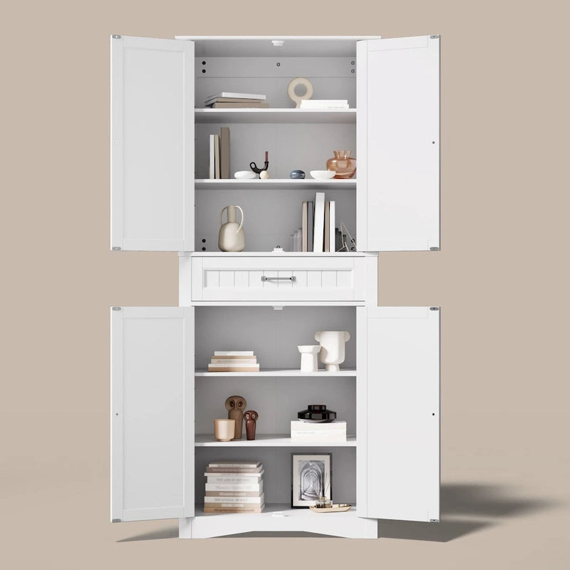 Meuble de rangement pour garde-manger de cuisine 71", buffet de rangement, meuble de rangement de cuisine autonome avec 4 étagères réglables