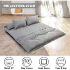 Fauteuil-lit de relaxation ergonomique moderne en tissu avec cadre métallique
