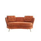 Canapé Rembourré avec Pieds en Métal Doré, Petit Canapé pour Salon, Salle de Lecture, Chambre, Appartement, Petit Espace, Dortoir
