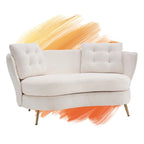Canapé Rembourré avec Pieds en Métal Doré, Petit Canapé pour Salon, Salle de Lecture, Chambre, Appartement, Petit Espace, Dortoir