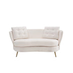 Canapé Rembourré avec Pieds en Métal Doré, Petit Canapé pour Salon, Salle de Lecture, Chambre, Appartement, Petit Espace, Dortoir