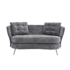 Canapé Rembourré avec Pieds en Métal Doré, Petit Canapé pour Salon, Salle de Lecture, Chambre, Appartement, Petit Espace, Dortoir