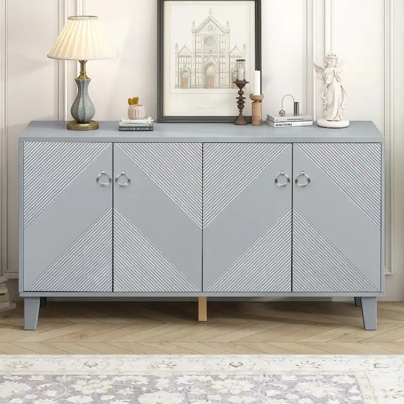 Armoire de luxe légère ornée de motifs géométriques, adaptée pour le couloir, l'entrée, le salon