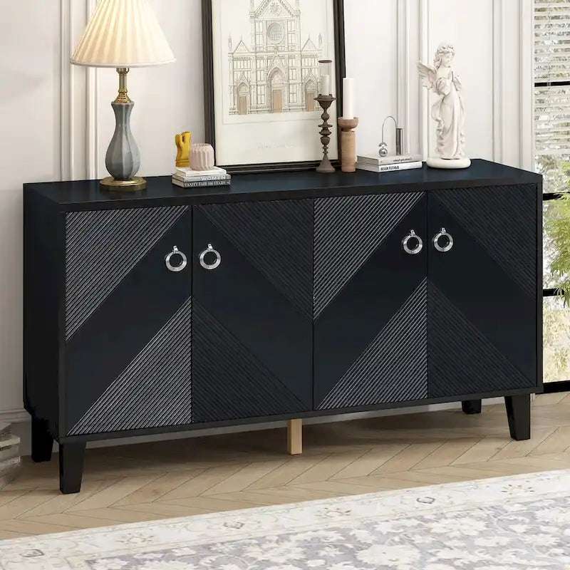 Armoire de luxe légère ornée de motifs géométriques, adaptée pour le couloir, l'entrée, le salon