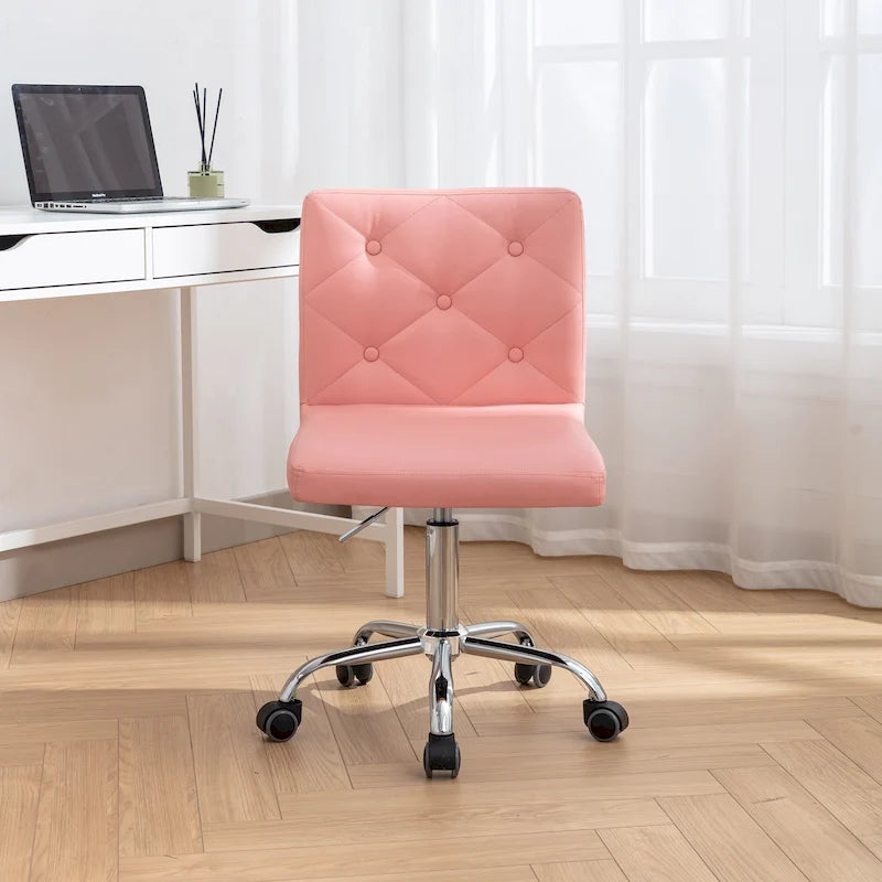 Javlergo Chaise de bureau sans accoudoirs, en cuir PU, hauteur réglable, pivotante à 360° pour le télétravail ou le bureau
